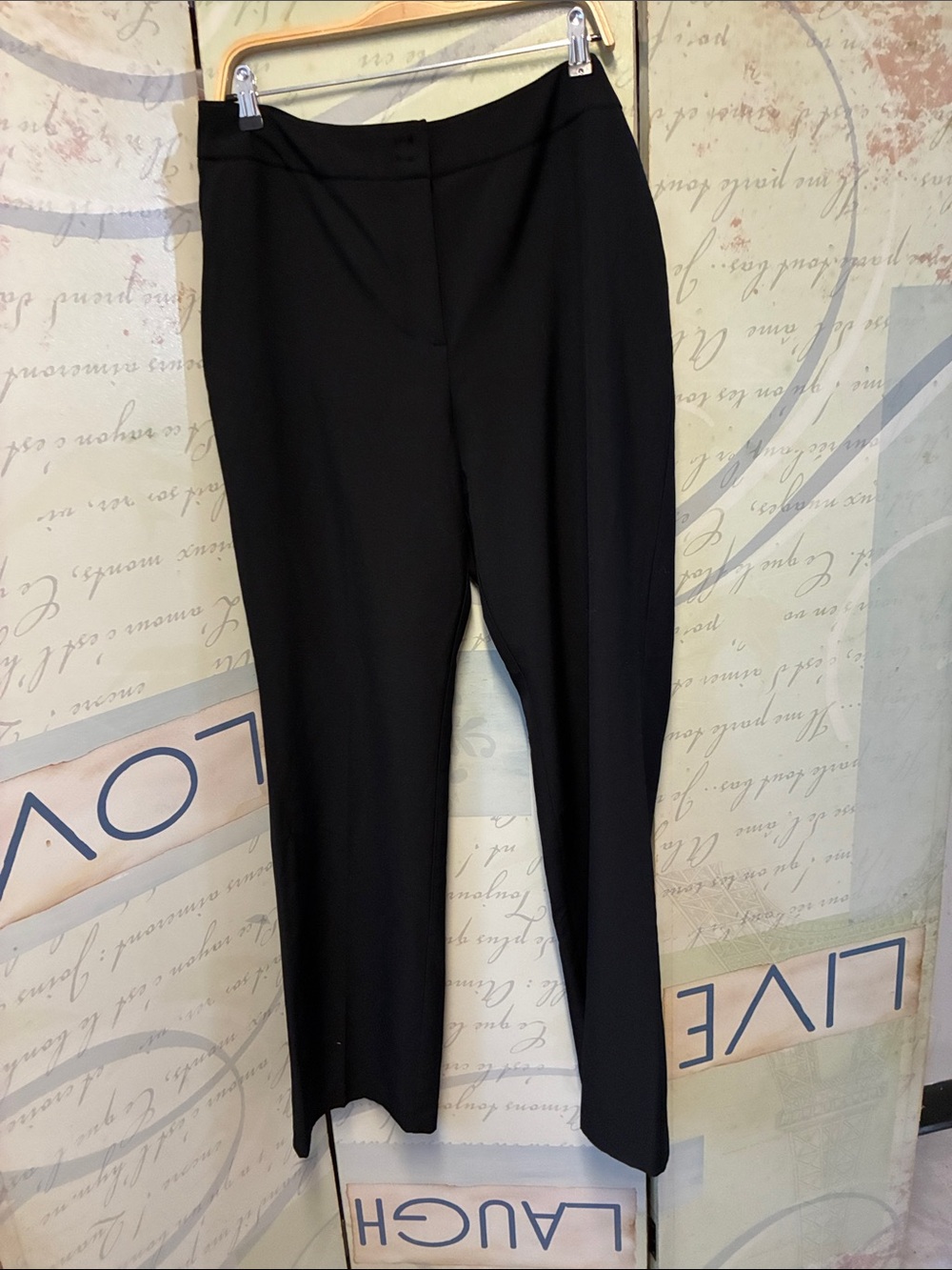 cooper & ella Black Tailored Straight-Leg Trousers SZ 10